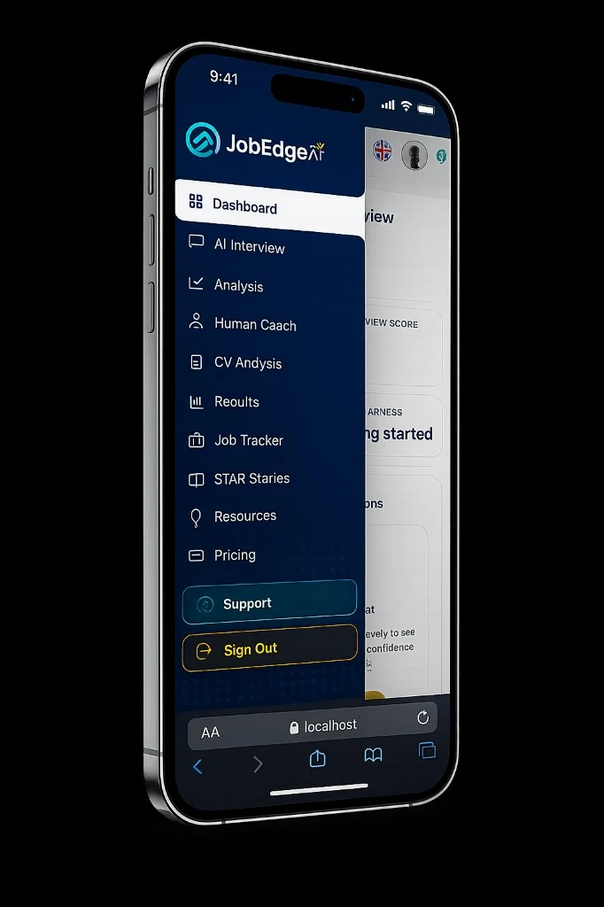JobedgeAi mobile app navigation